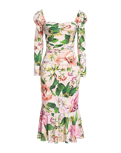 DOLCE&GABBANA Midi dress Light pink 89% Silk, 11% Elastane