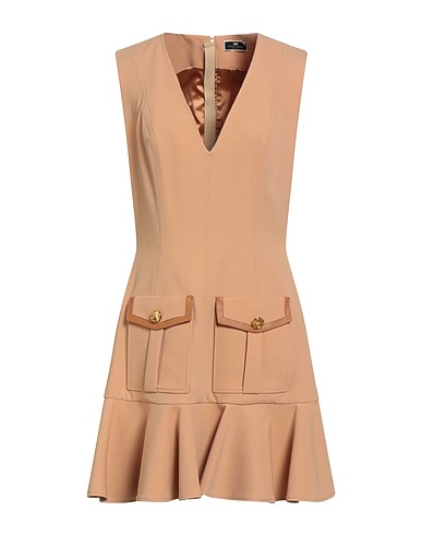 ELISABETTA FRANCHI Vestito corto Sabbia 52% Poliestere, 43% Lana Vergine, 5% Elastan