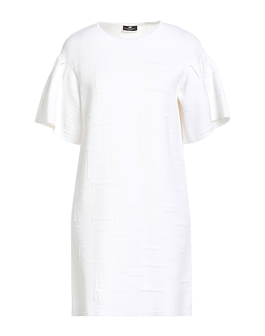 ELISABETTA FRANCHI Κοντό φόρεμα Λευκό 70% Βισκόζη, 20% Πολυπροπυλένιο, 10% Πολυεστέρας