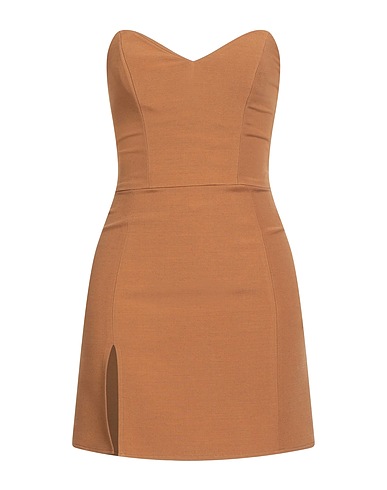 ELISABETTA FRANCHI Sheath dress Camel 69% Wool, 22% Viscose, 9% Silk
