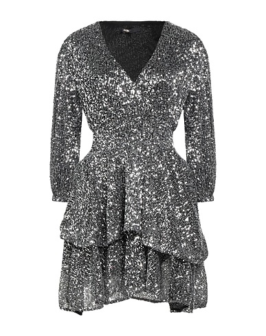 MAJE Elegant dress Silver 79% Recycled polyester, 21% Metallic fiber