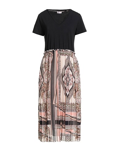 LIU •JO Midi dress Black 100% Polyester, Cotton, Elastane