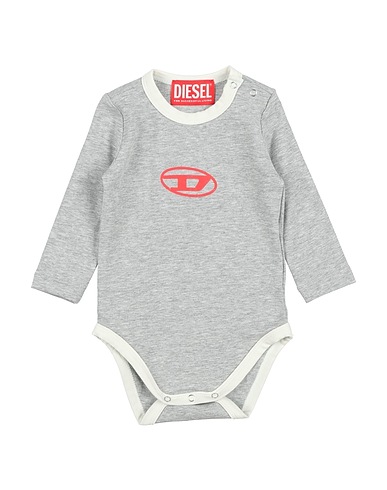 DIESEL Baby bodysuit Light grey 95% Cotton, 5% Elastane