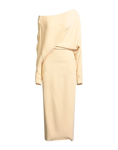 KHAITE Long dress Beige 88% Viscose, 12% Virgin Wool