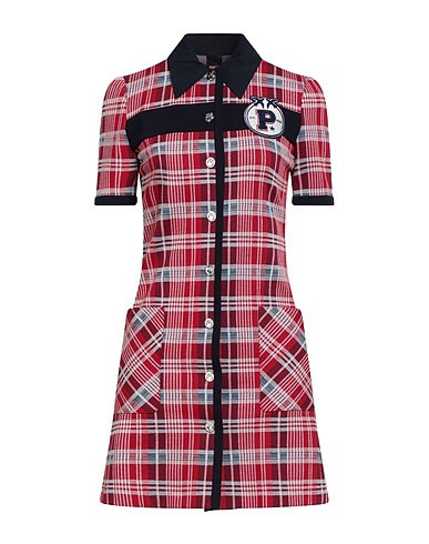 PINKO Shirt dress Red 57% Cotton, 41% Polyamide, 2% Elastane