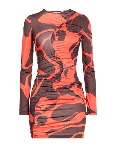 SUOLI Sheath dress Orange 95% Polyester, 5% Elastane