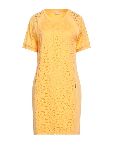 LIU •JO Vestito midi Giallo ocra 90% Poliammide, 10% Elastan, Viscosa