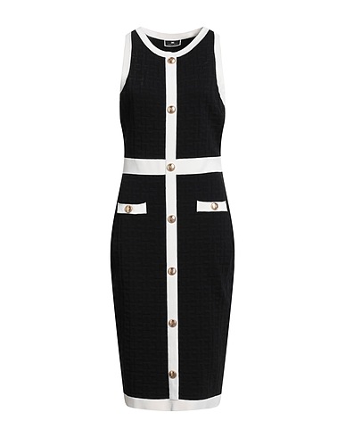 ELISABETTA FRANCHI Midi dress Black 65% Viscose, 35% Polyamide