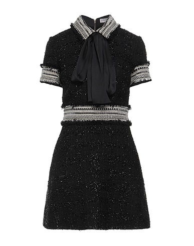 RALPH & RUSSO Short dress Black 25% Viscose, 24% Synthetic fibers, 22% Cotton, 17% Nylon, 12% Polyester