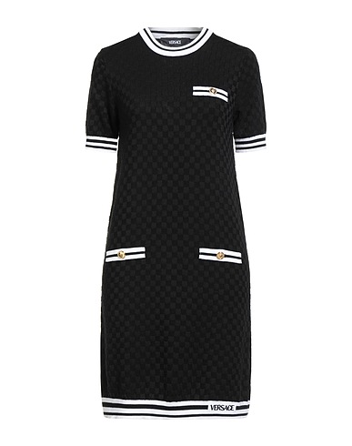 VERSACE Sheath dress Black 85% Cotton, 15% Viscose, Polyester, Polyamide, Elastane