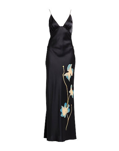 STAUD Slip dress 93% Silk, 7% Elastane