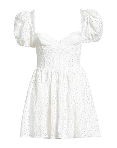 FOR LOVE & LEMONS Short dress White 55% Linen, 45% Viscose