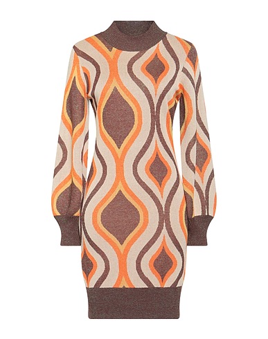 SILVIAN HEACH Short dress Beige 77% Paper, 15% Nylon, 8% Polyester
