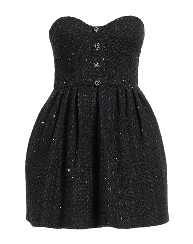 ELISABETTA FRANCHI Short dress Black 40% Cotton, 30% Acrylic, 21% Polyester, 8% Synthetic fibers, 1% Metallic fiber