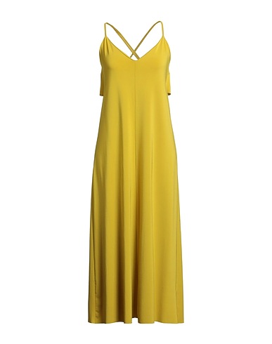 KAOS JEANS Midi dress Lime green 75% Acetate, 18% Polyamide, 7% Elastane