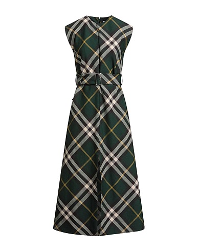 BURBERRY Robe mi-longue Vert foncé 100% Laine