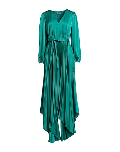 TWINSET Long dress Emerald green 100% Polyester