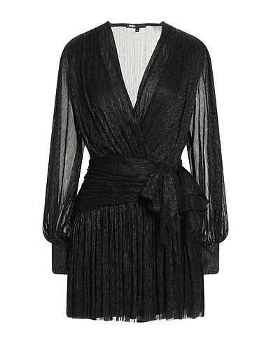MAJE Short dress Black 52% Polyester, 48% Metallic fiber