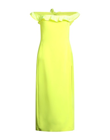 DAVID KOMA Midi dress Yellow 52% Acetate, 45% Viscose, 3% Elastane