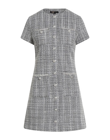 MAJE Short dress Grey 43% Cotton, 32% Acrylic, 17% Polyester, 5% Polyacrylic, 3% Viscose