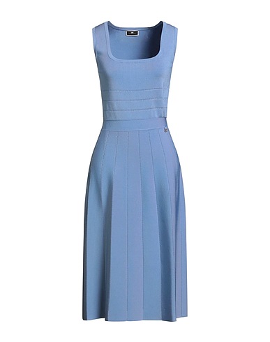 ELISABETTA FRANCHI Midi dress Light blue 84% Viscose, 16% Elastane
