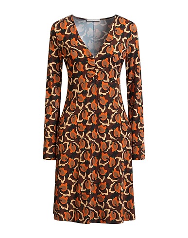 MALÌPARMI Short dress Chocolate brown 92% Viscose, 8% Elastane