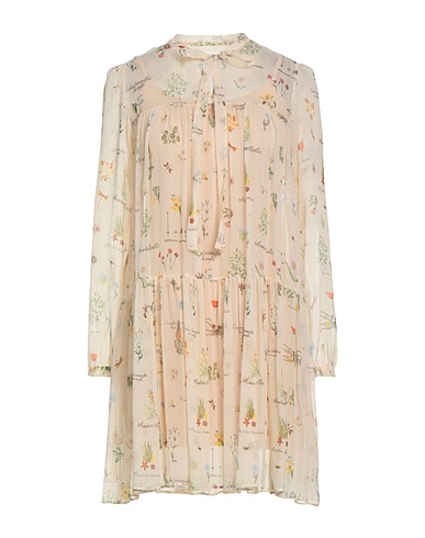 I BLUES Κοντό φόρεμα Κρεμ 100% Μετάξι