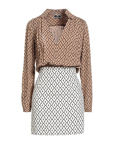 ELISABETTA FRANCHI Короткое платье Песочный 100% Вискоза