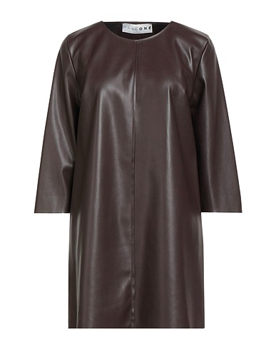HAVEONE Short dress Chocolate brown 50% Polyester, 50% Polyurethane