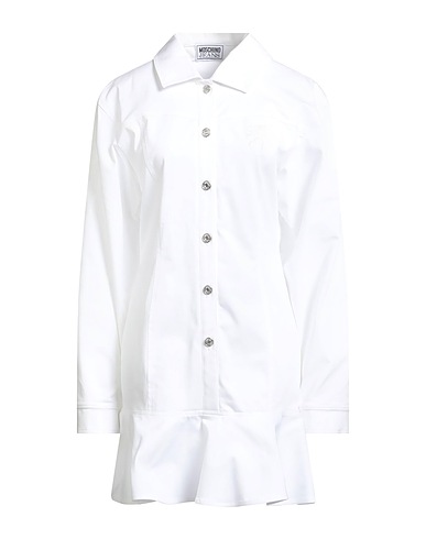 MOSCHINO JEANS Shirt dress White 97% Cotton, 3% Elastane