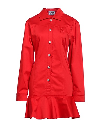 MOSCHINO JEANS Vestito chemisier Rosso 97% Cotone, 3% Elastan
