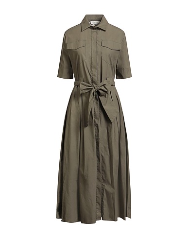 ANNA MOLINARI Vestito chemisier Verde militare 100% Cotone