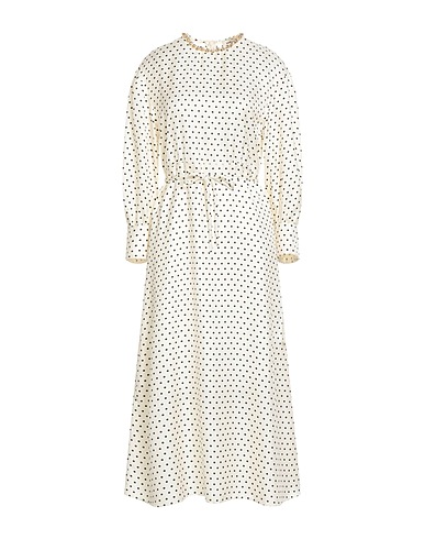 SANDRO Midi dress Off white 64% Viscose, 36% Silk