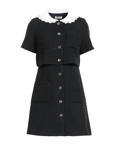 SANDRO Shirt dress Black 49% Cotton, 25% Viscose, 20% Acrylic, 6% Polyamide, Polyester