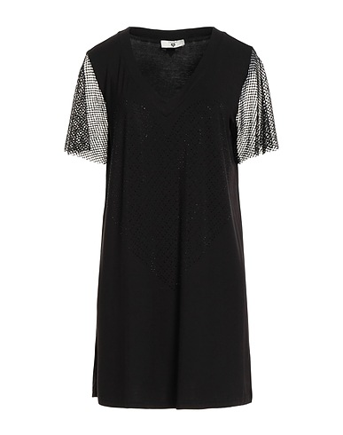 TWINSET Short dress U&B Black 95% Viscose, 5% Elastane, Polyester