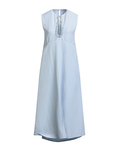 DOROTHEE SCHUMACHER Midi dress Sky blue 59% Polyester, 41% Linen