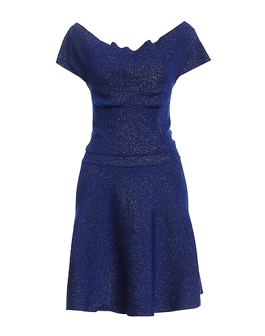 ALAÏA Short dress Blue 60% Wool, 27% Viscose, 7% Metallic fiber, 5% Polyamide, 1% Elastane