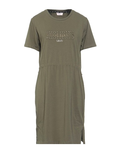 LIU •JO Short dress Military green 95% Cotton, 5% Elastane