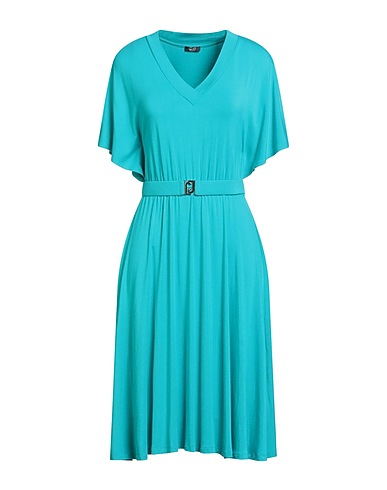 LIU •JO Midi dress Turquoise 95% Viscose, 5% Elastane