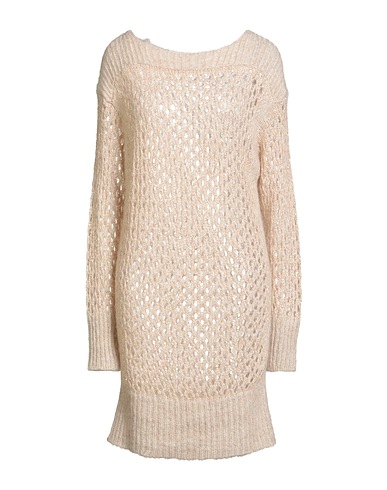 BLUGIRL Short dress Beige 40% Polyamide, 24% Acrylic, 18% Mohair wool, 18% Polyester
