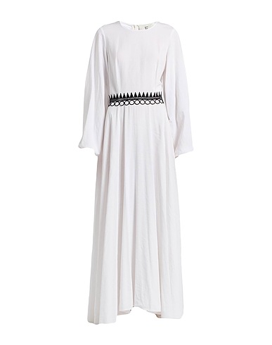 5 PROGRESS Long dress White 60% Viscose, 40% Linen