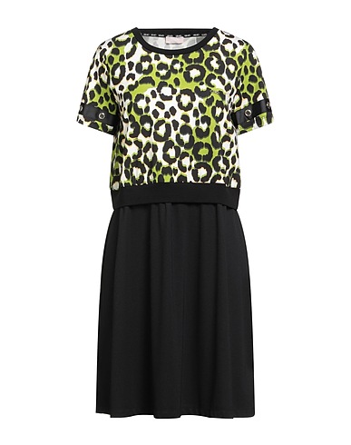 LIU •JO Short dress Green 47% Viscose, 41% Polyamide, 12% Elastane, Cotton