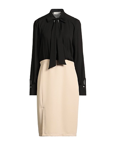 KAOS Midi dress Black 100% Polyester