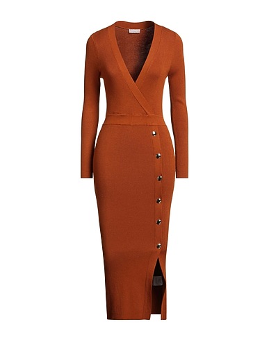 LIU •JO Midi dress Tan 80% Viscose, 20% Nylon