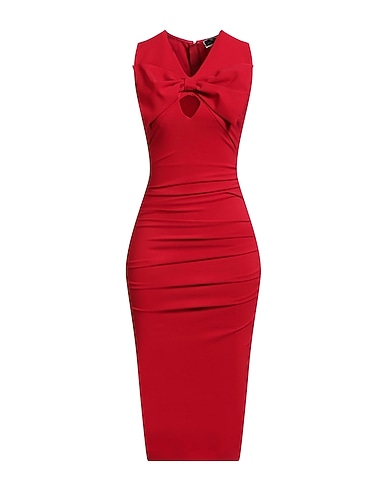 ELISABETTA FRANCHI Midi dress Red 90% Polyester, 10% Elastane