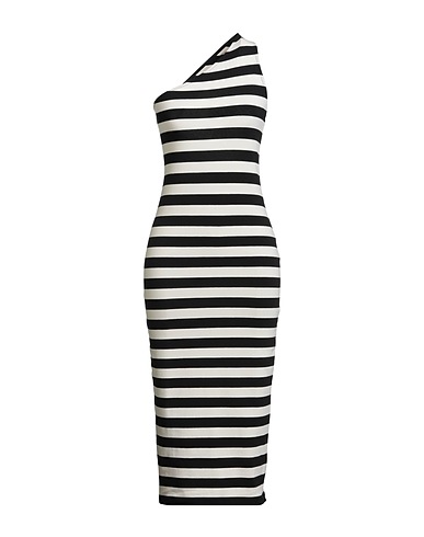PATRIZIA PEPE Midi-Kleid Schwarz 95% Baumwolle, 5% Elastan