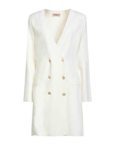 TWINSET Blazer dress White 47% Viscose, 28% Polyester, 25% Polyamide