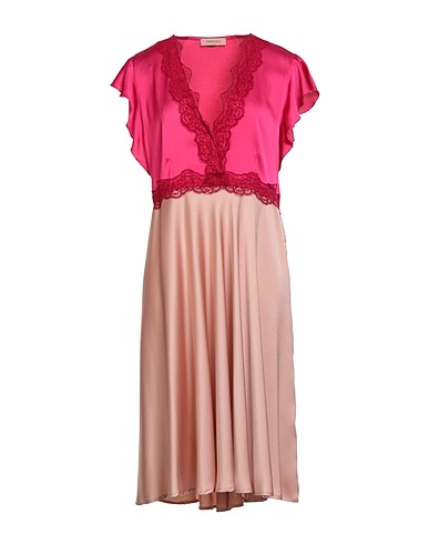 TWINSET Midi dress Fuchsia 100% Polyester, Polyamide
