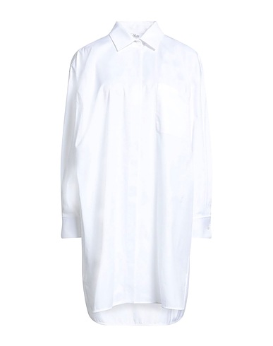 MAX MARA Shirt dress BIANCO 97% Cotton, 3% Elastane
