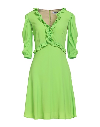 VIVETTA Short dress Lime green 69% Acetate, 31% Silk